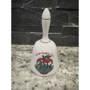 Vtge Ceramic Porcelain Bell New York City "The Big Apple" Made in Japan 5 1/2"